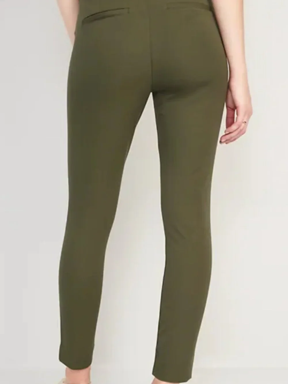 Old Navy Pixie High Rise Pants Olive Green Straight Leg Size 6